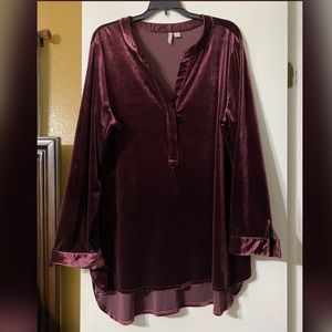 Velvet Long Sleeve Blouse